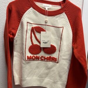 Bohme mon Cheri Graphic Sweater in Burnt orange and Cream